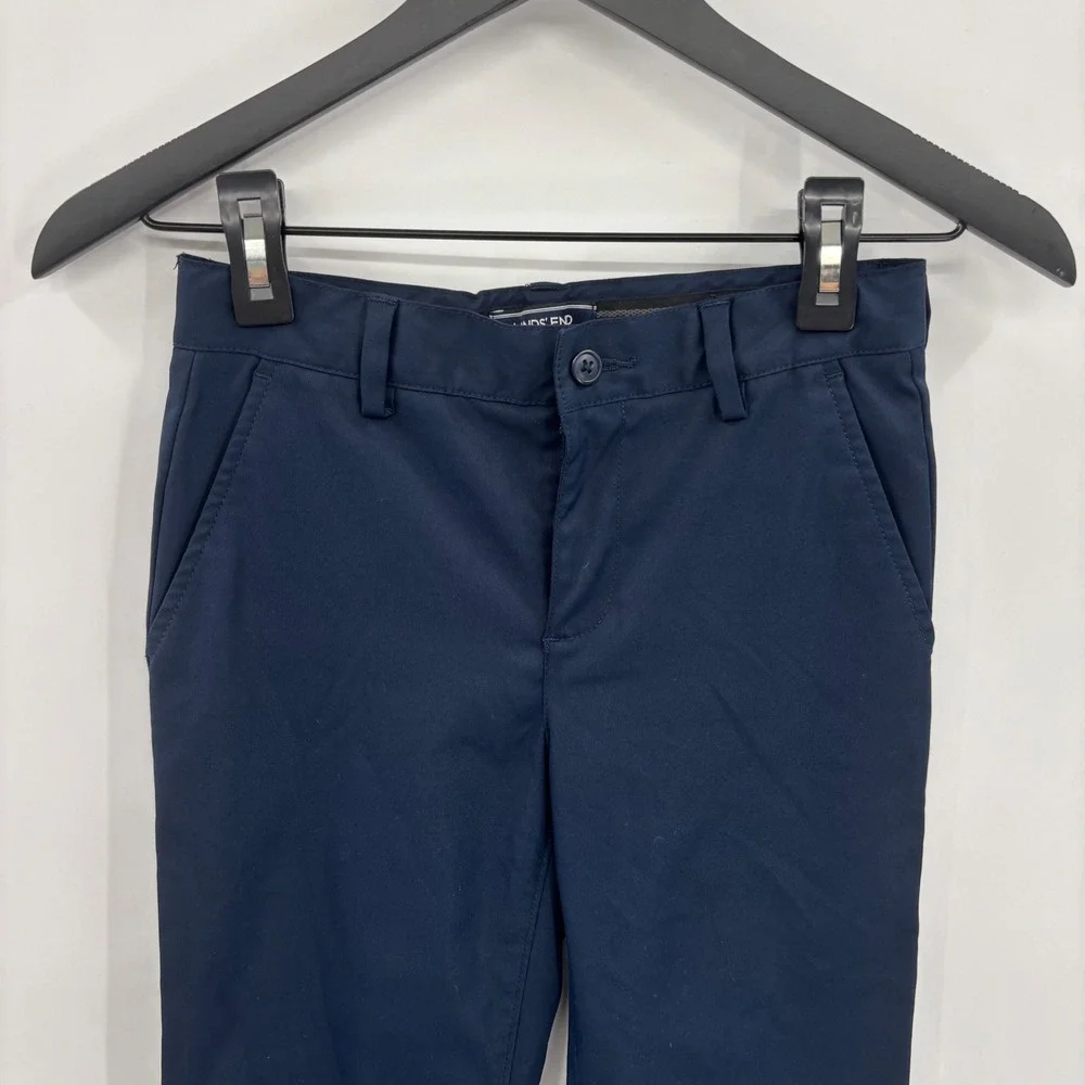 Lands End Boys Navy Blue Chino School Uniform Pants Size‎ 10 Elastic Waist